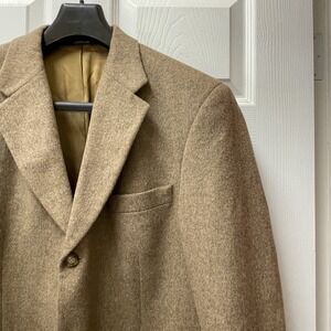 Vintage Camel Hair Blazer Jacket Coat Size 40R‎ Mens Sport Coat Bill Blass Label